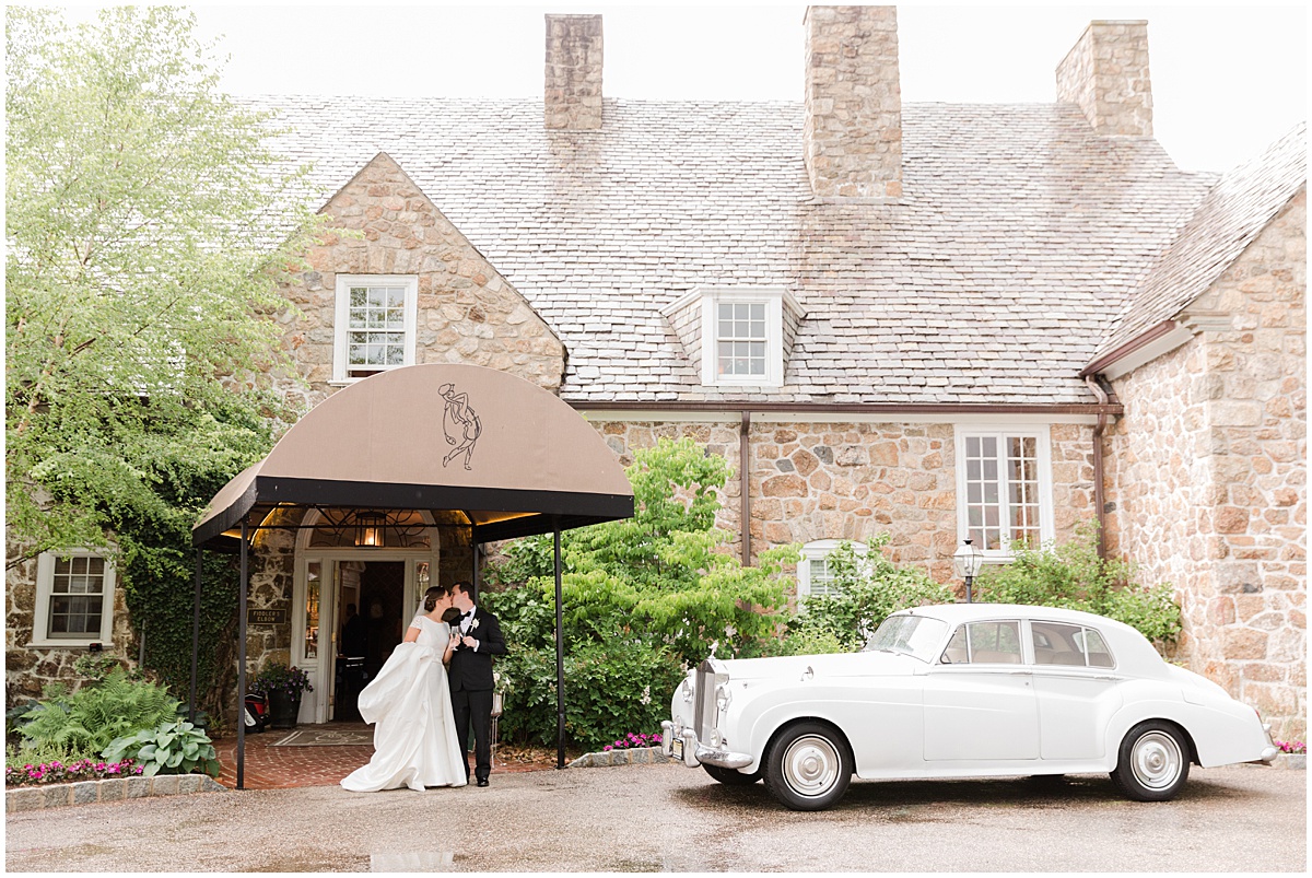 fiddlers elbow country club newlywed toast with vintage car