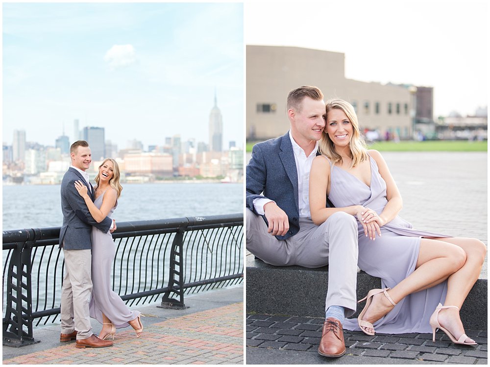 Spring engagement at the Hoboken Pier