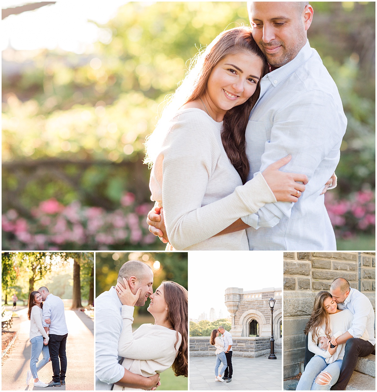 Sunrise engagement session at Belvedere Castle in Central Park NYC