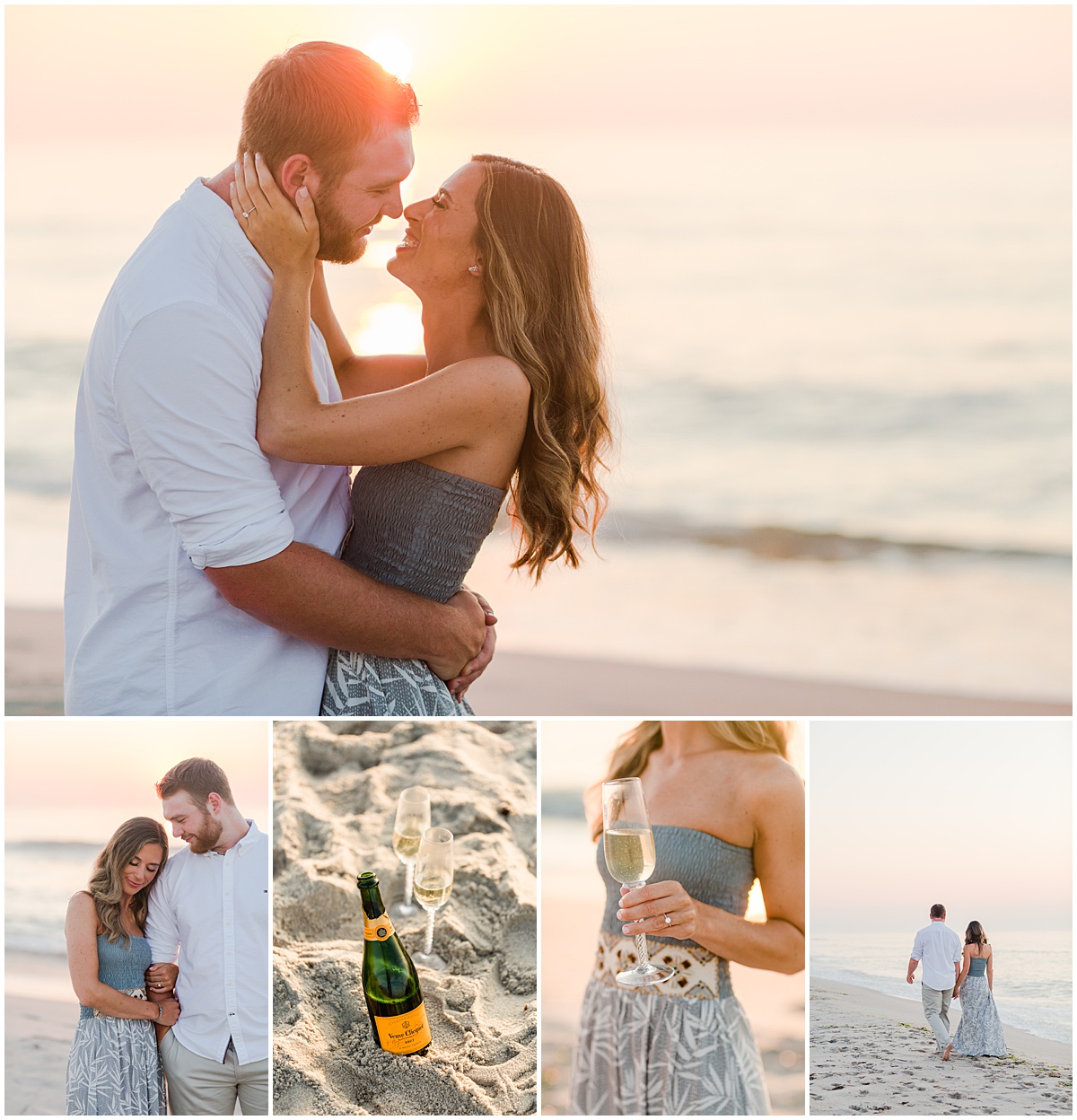 sunrise engagement pictures on the new jersey beach
