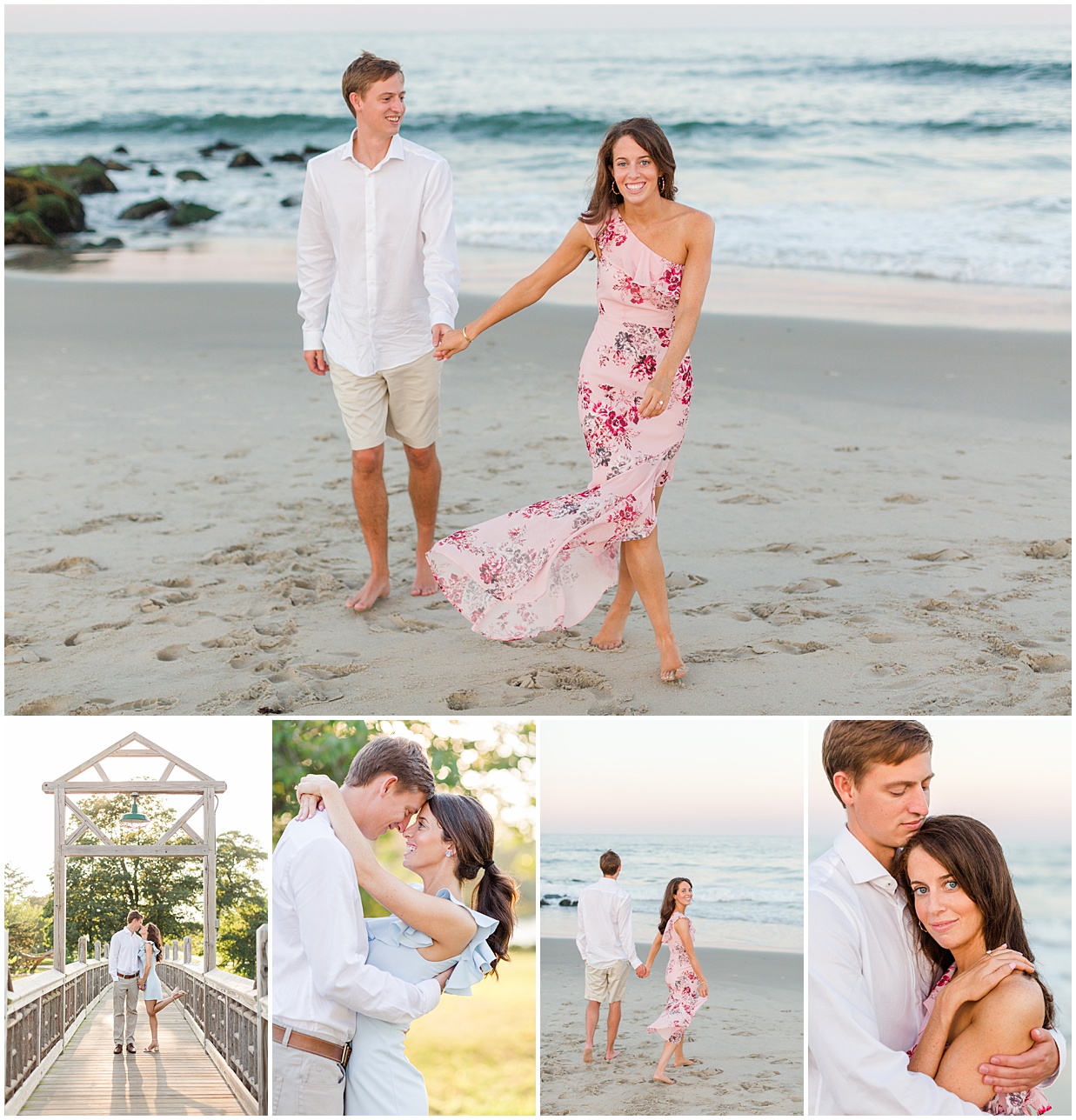 Spring Lake and beach engagement session inspiration
