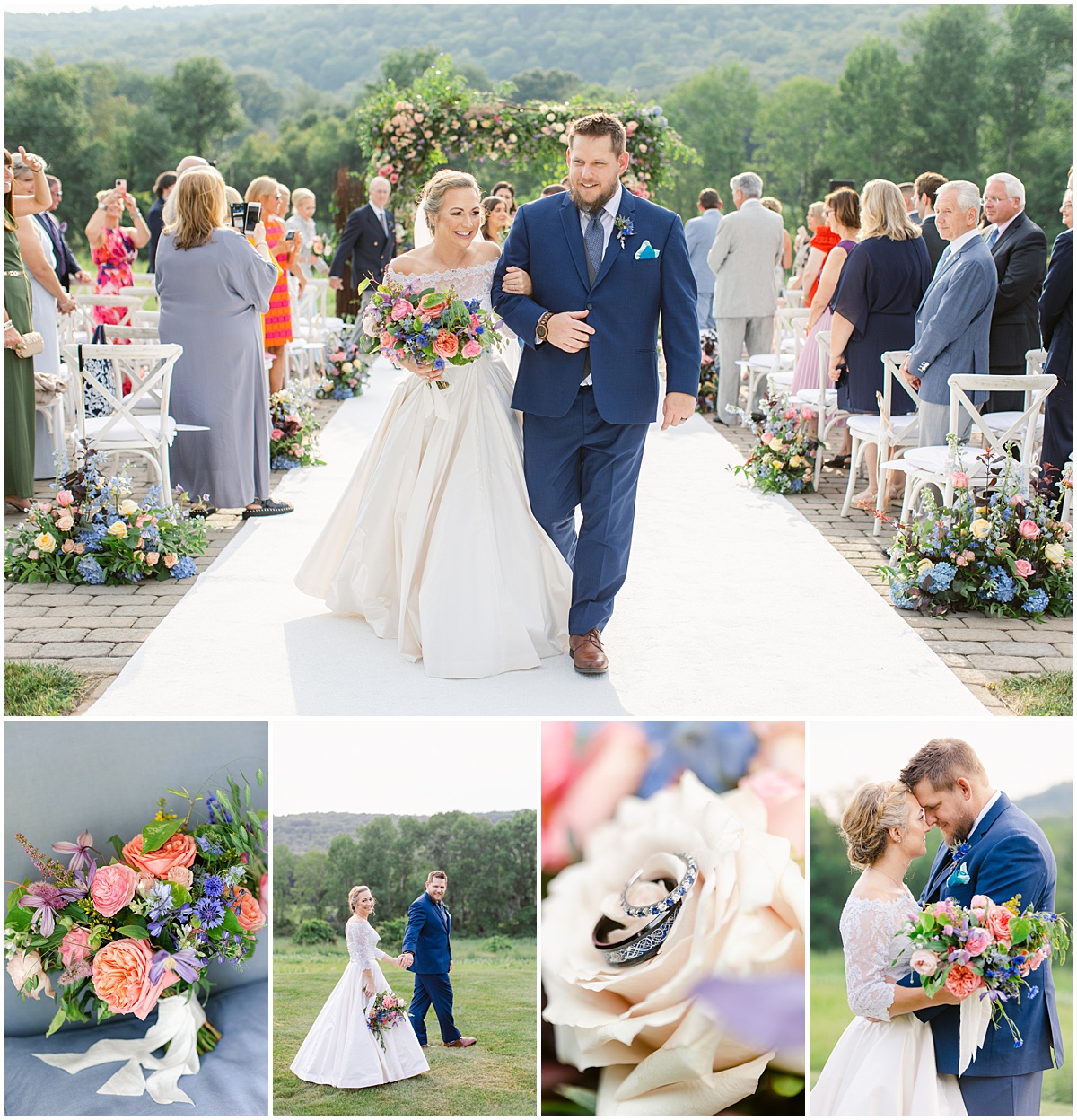 A Colorful outdoor Summer wedding ceremony at Hudson Farm in Andover, New Jersey