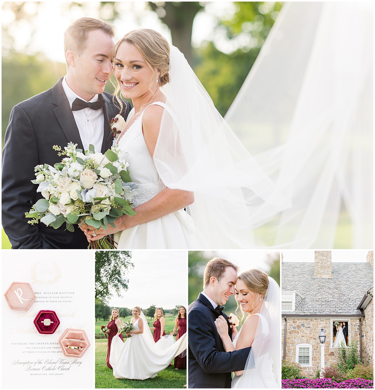September Fiddlers Elbow Country Club wedding in burgundy