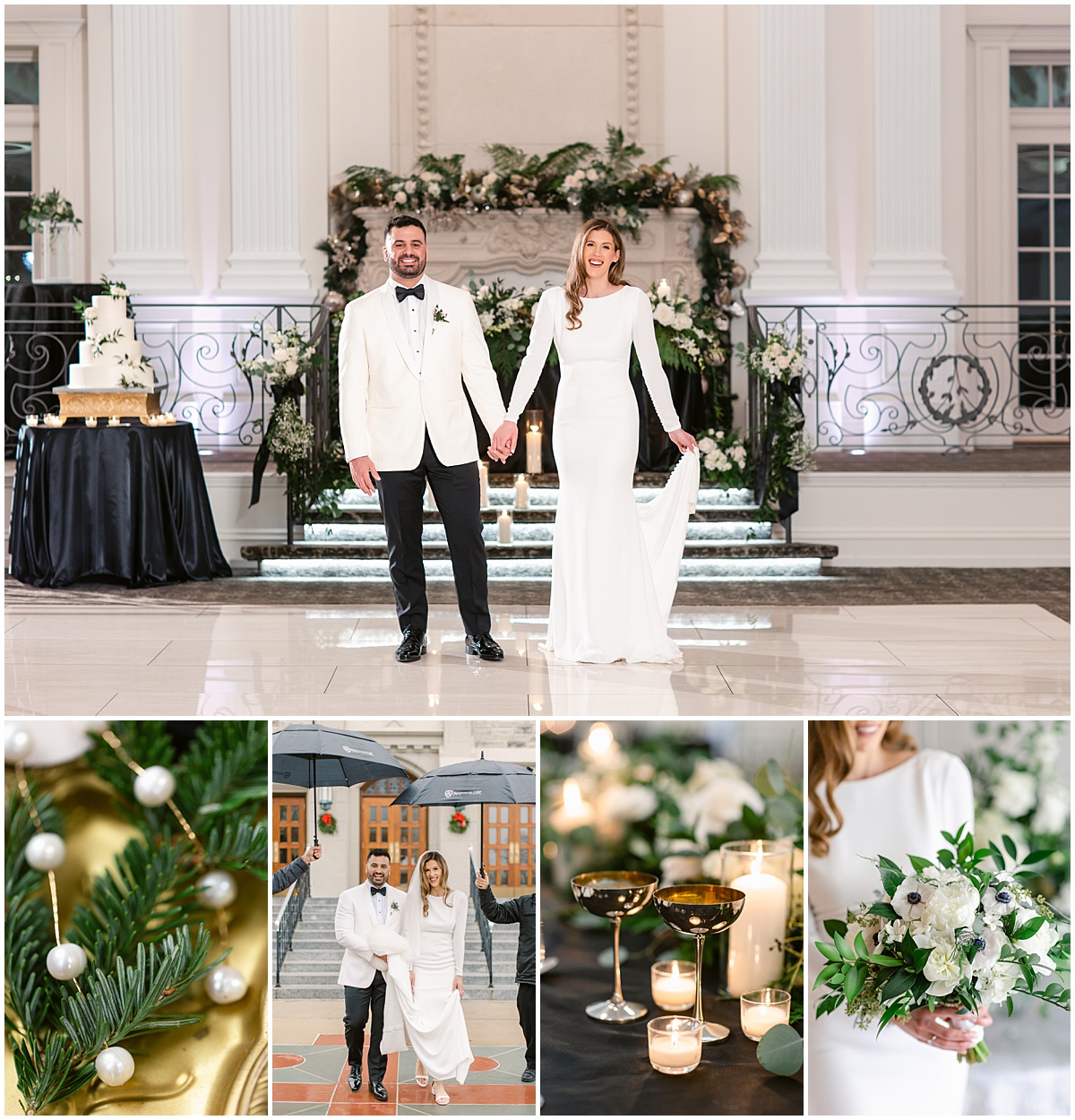 Winter christmas wedding theme at Nanina's in the park