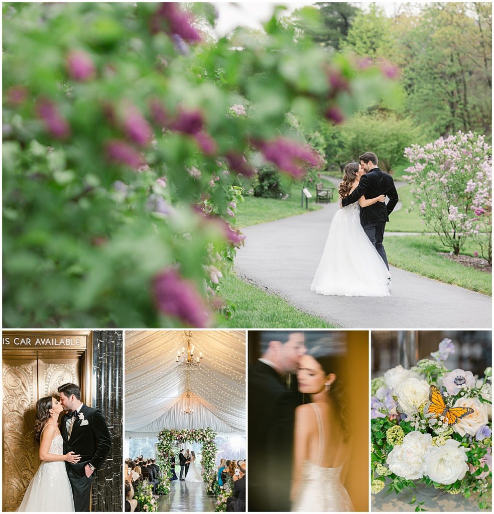 Rainy spring wedding day at the JW Marriott Essex House and New York Botanical Gardens