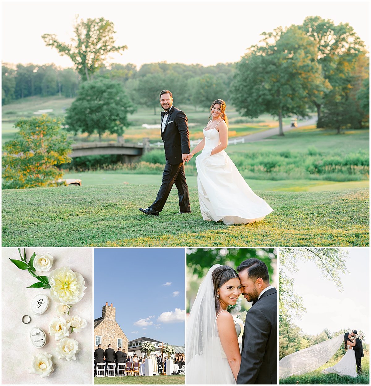 summer wedding at fiddler's elbow country club